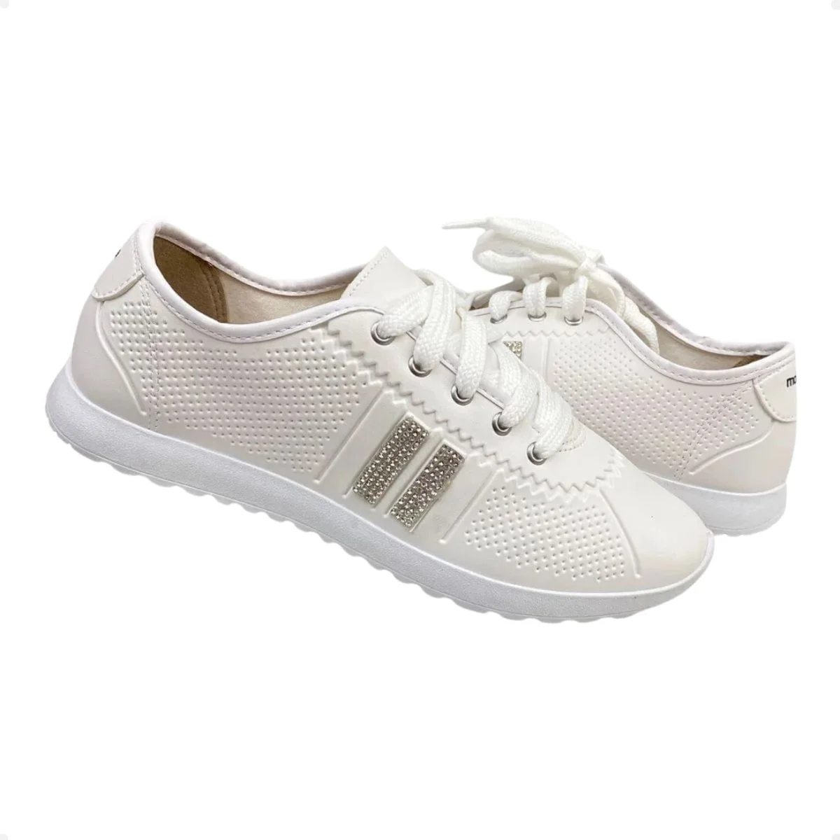 Tênis Moda Feminino Casual. Moleca Branco Branco 2