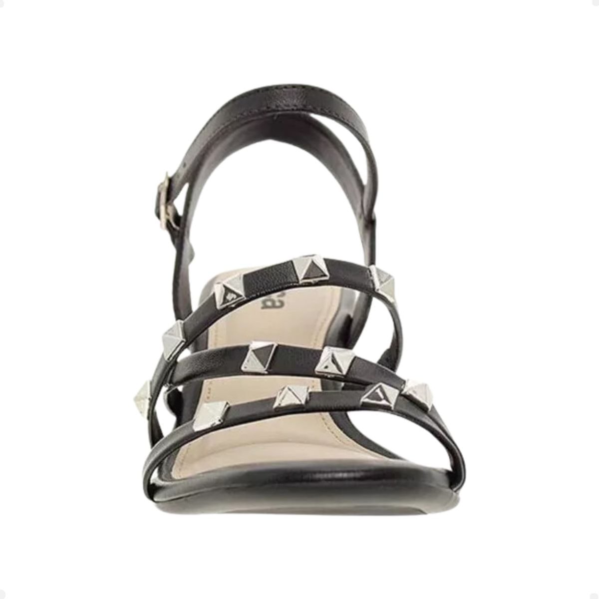 Sandália Feminina Salto Médio Grosso Moleca Preta Preto 3