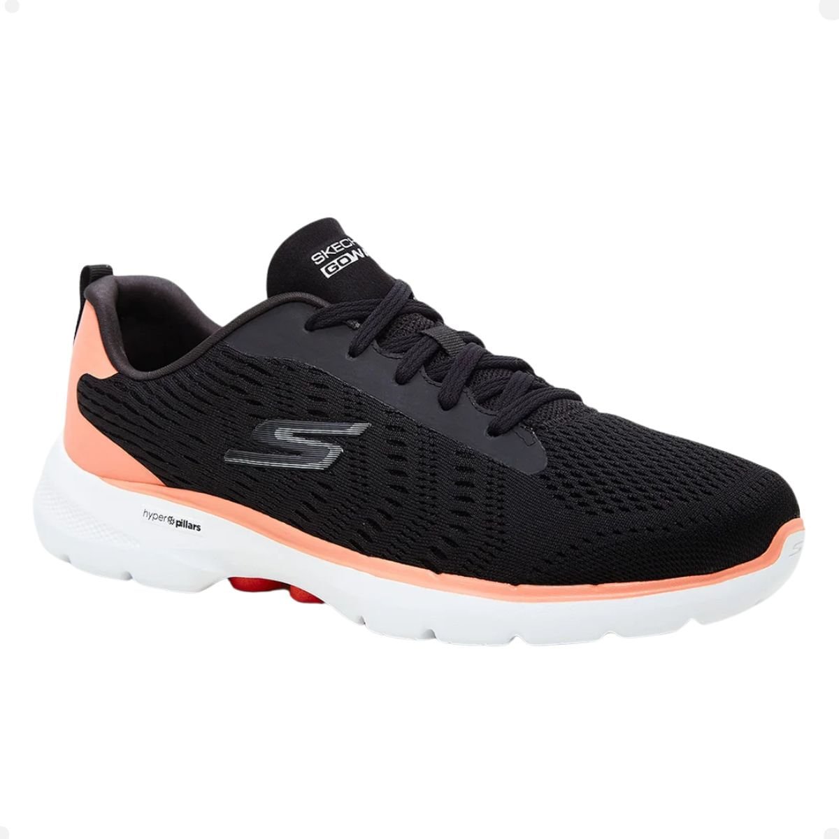 Tênis Running Feminino Skechers Go Walk 6-Bold Vision Preto Preto 2