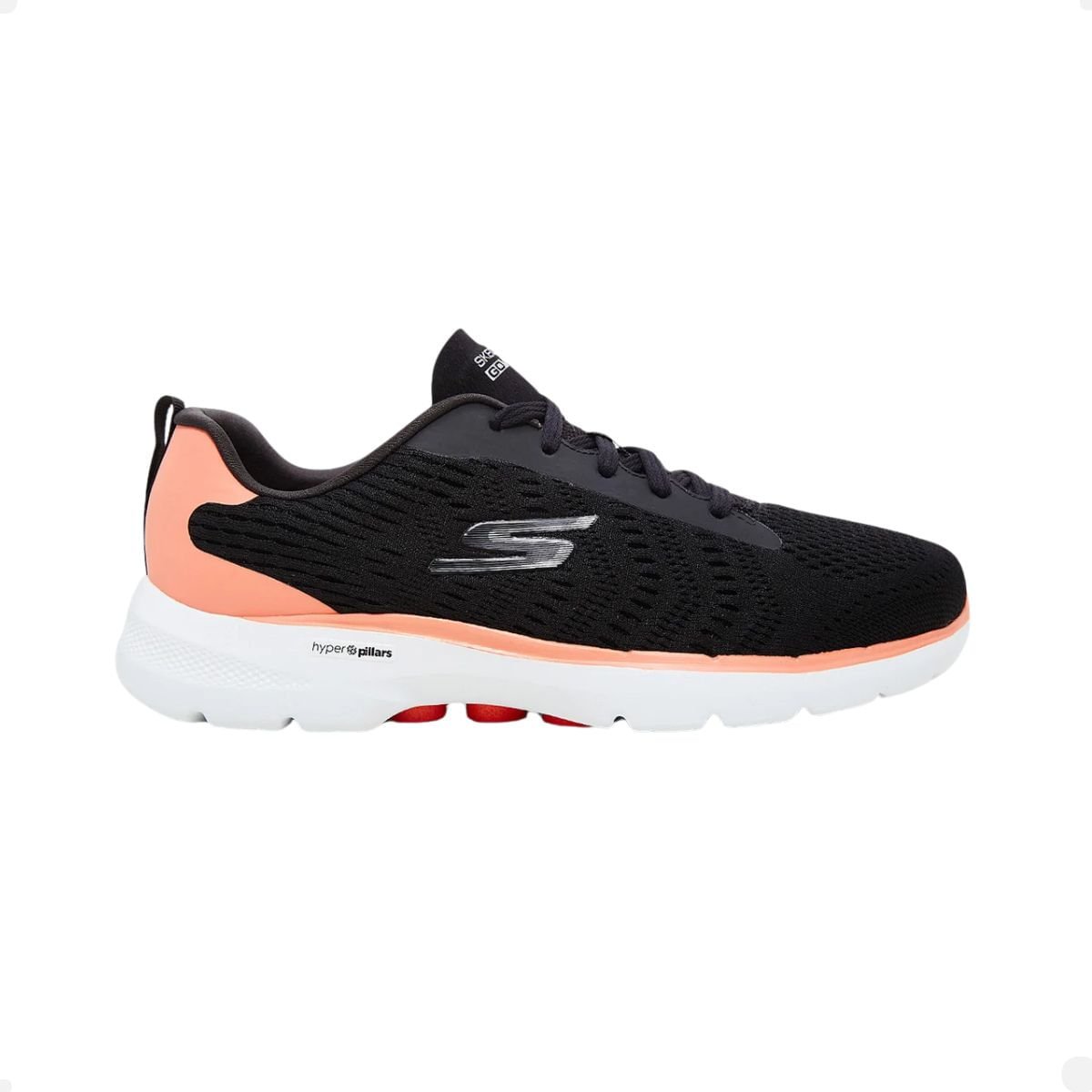 Tênis Running Feminino Skechers Go Walk 6-Bold Vision Preto Preto 3