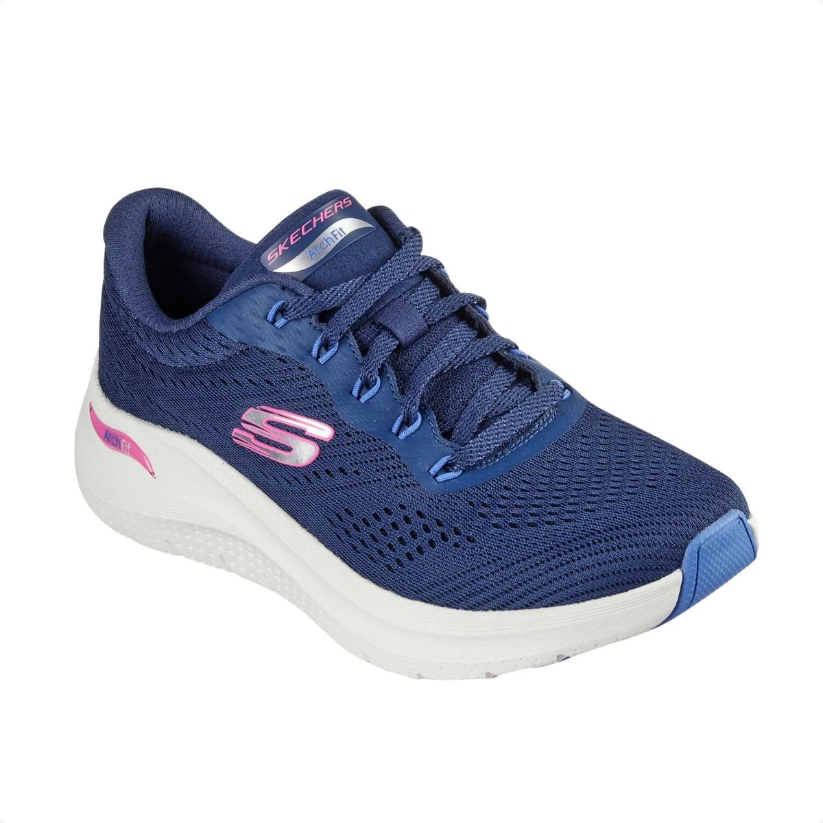 Tênis Running Feminino Skechers Arch Fit 2.0 Big League Azul Azul 2