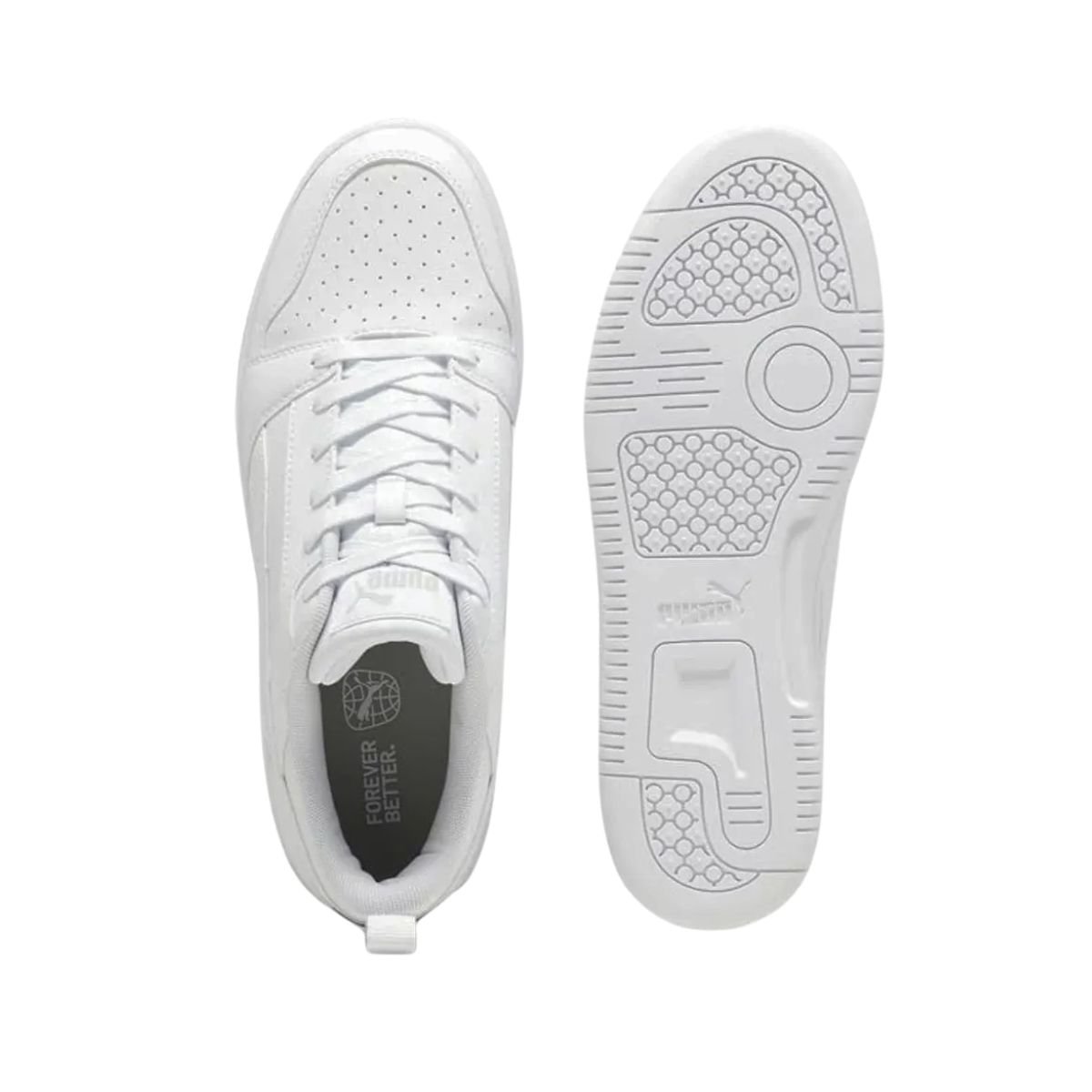 Tênis Casual Masculino Puma Rebound V6 Low Bdp Branco Branco 4