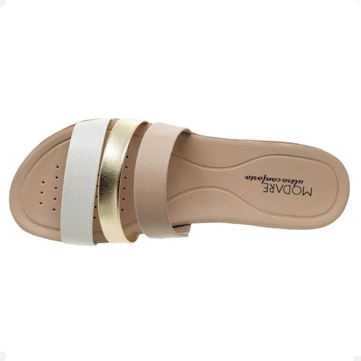 Tamanco Feminino Anabela Modare Bege Bege 3