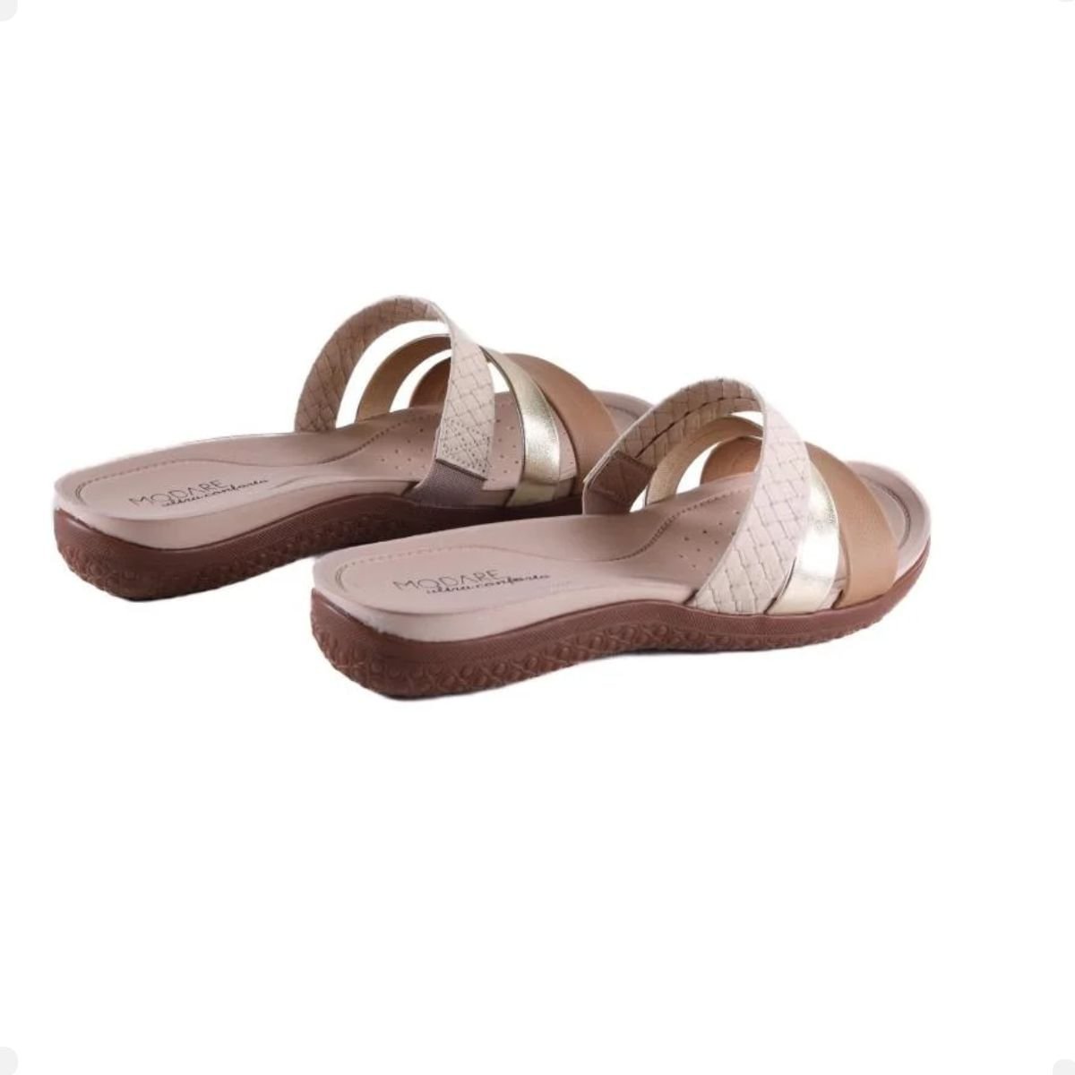 Tamanco Feminino Anabela Modare Bege Rosa 3