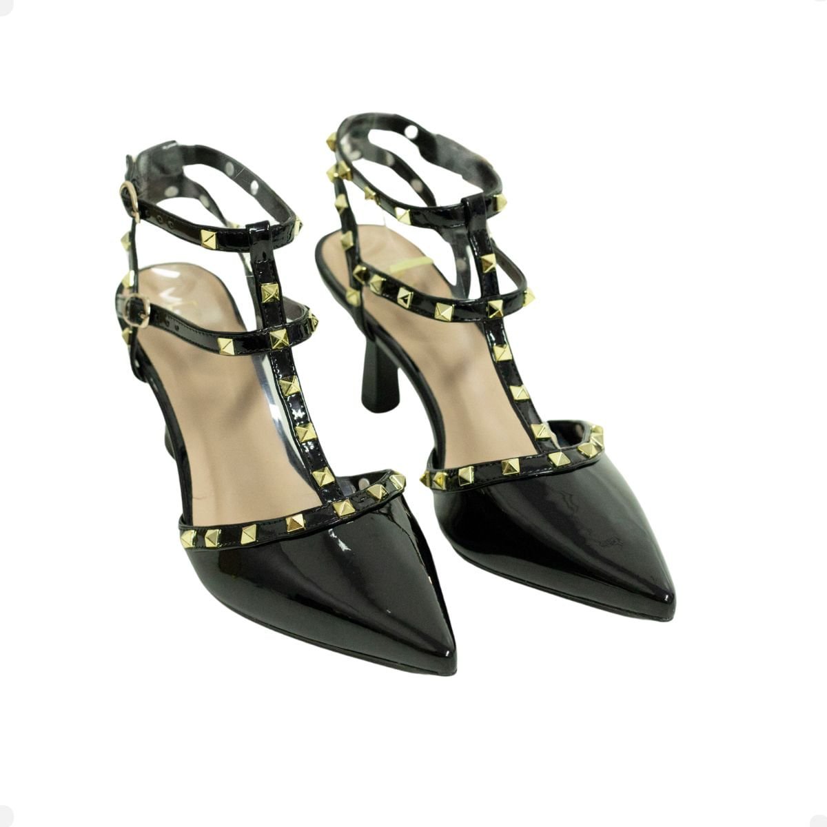 Scarpin Rockstud Obsession Preto Preto 3