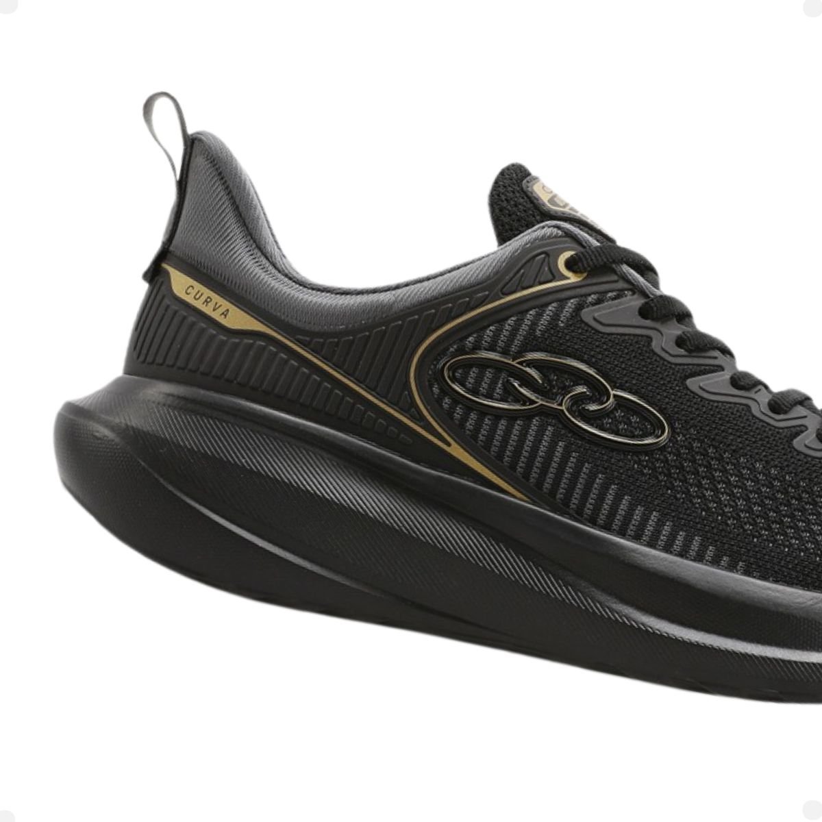 Tenis Running Masculino Olympikus Curva Preto Preto 4