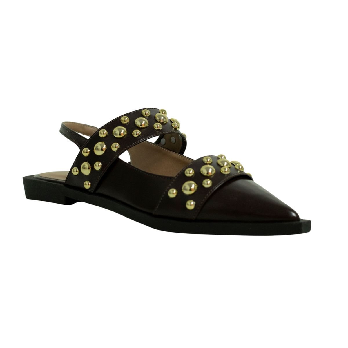Slingback Obsession Spikes Marrom Dm Preto 2