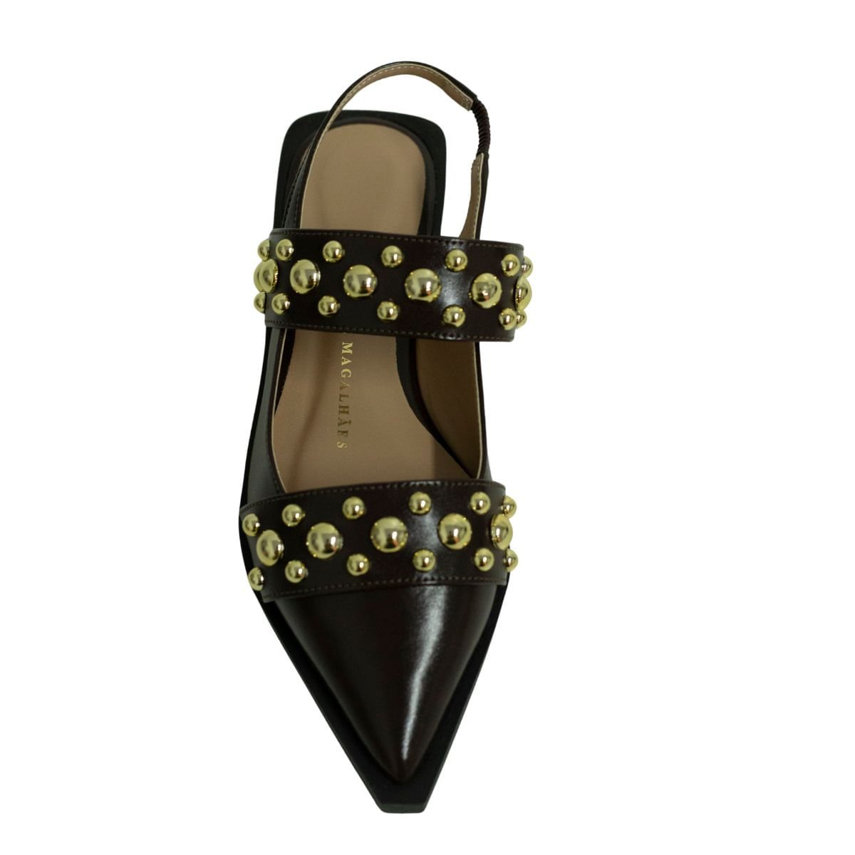 Slingback Obsession Spikes Marrom Dm Preto 3