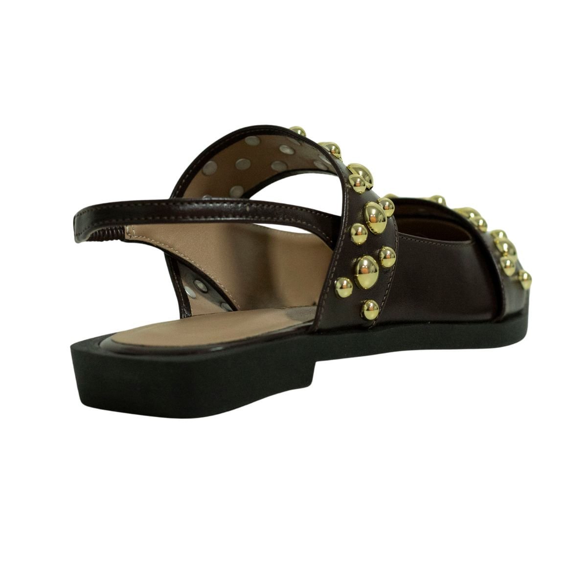 Slingback Obsession Spikes Marrom Dm Preto 4