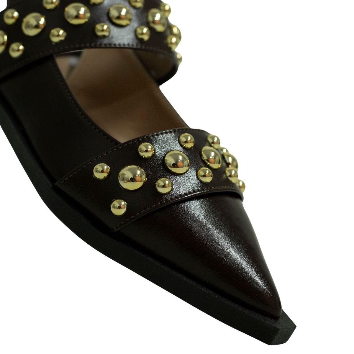 Slingback Obsession Spikes Marrom Dm Preto 5