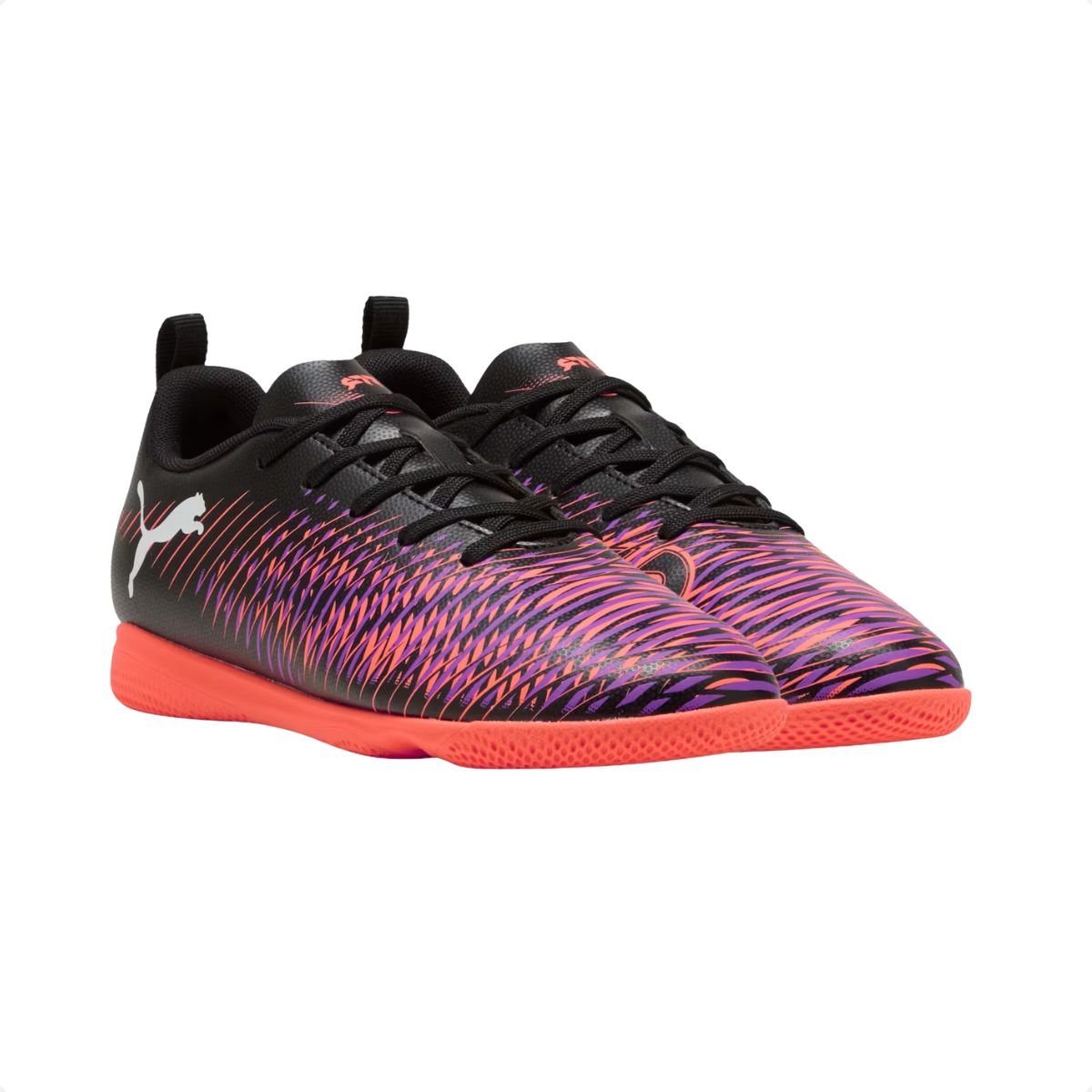 Chuteira Indoor Infantil Puma Future 8 Play It Preto E Coral Preto 2