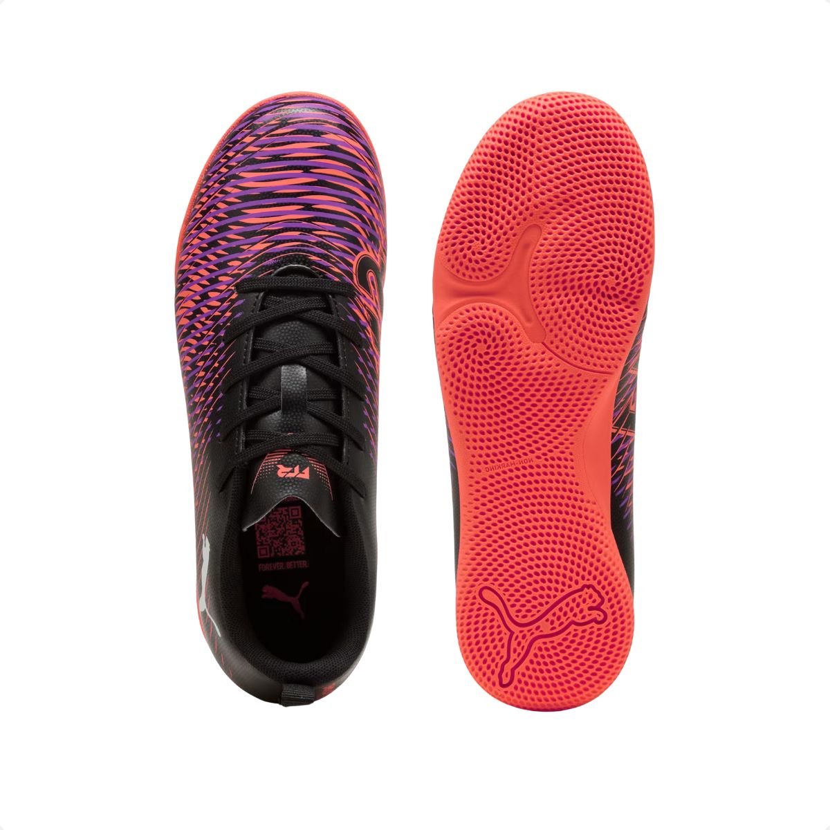 Chuteira Indoor Infantil Puma Future 8 Play It Preto E Coral Preto 3
