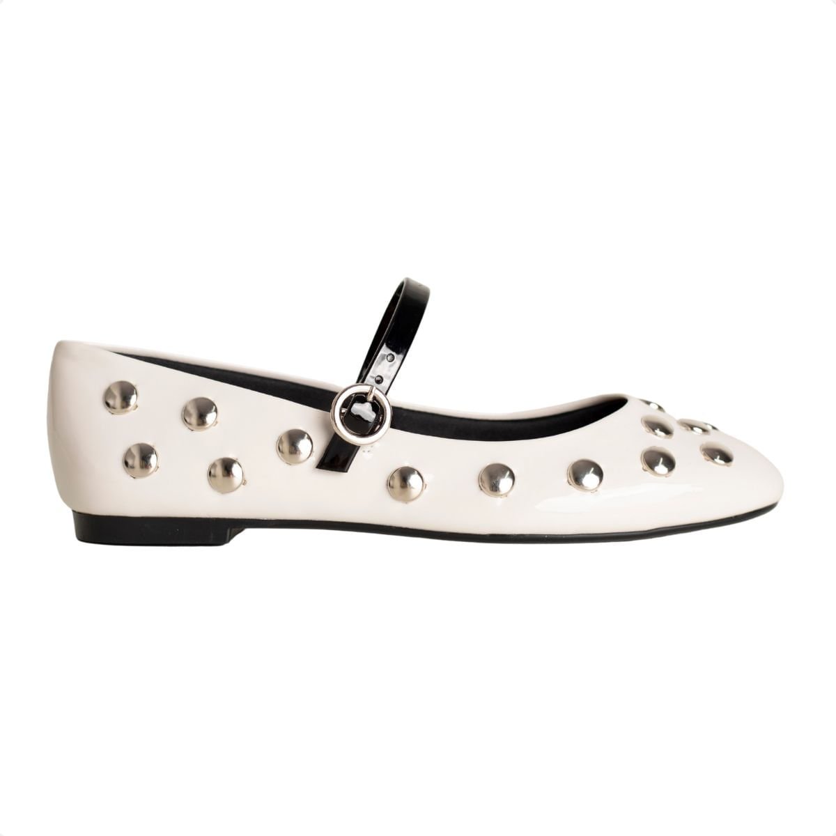 Sapatilha Classy Dm Off-White Spikes Prateados Branco 1