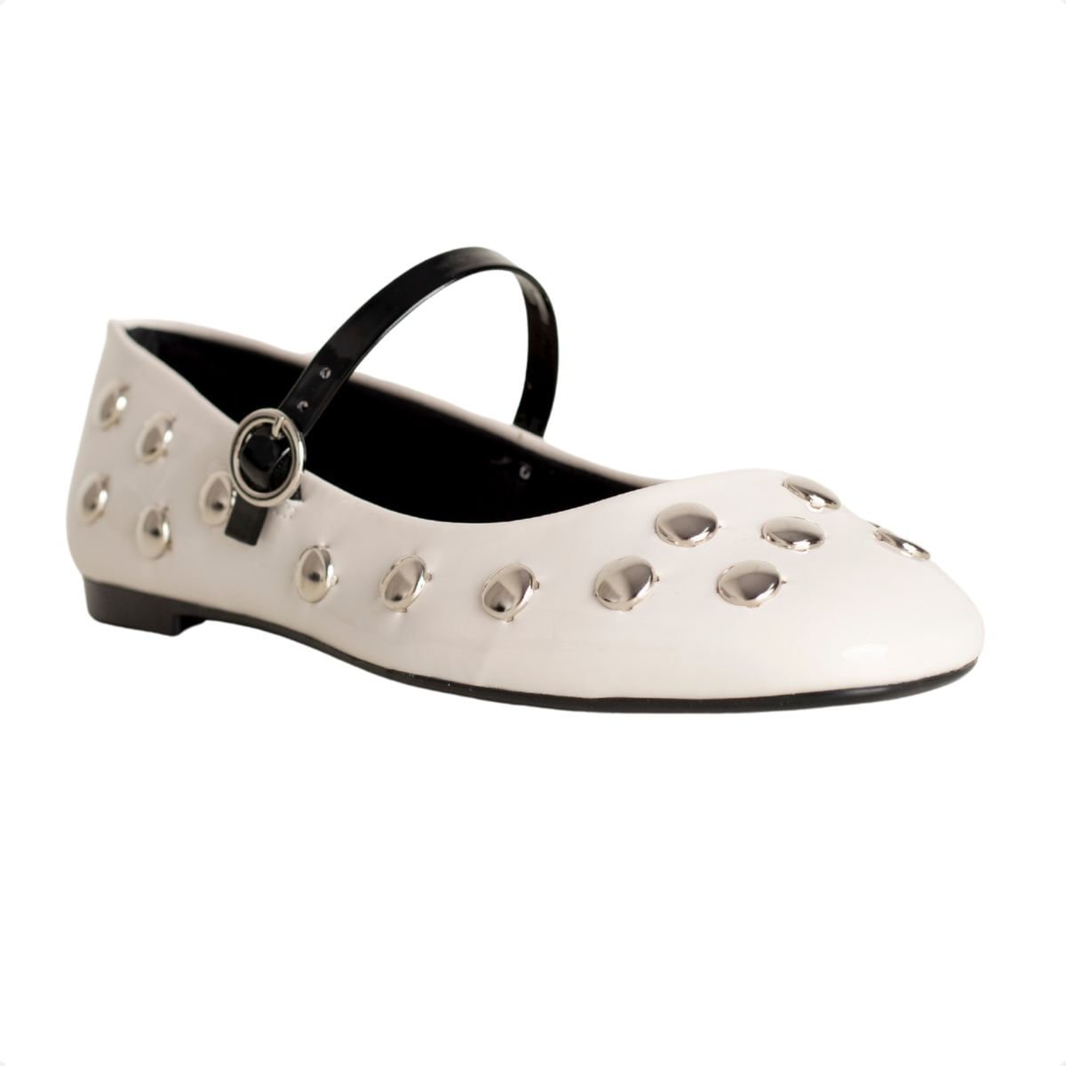 Sapatilha Classy Dm Off-White Spikes Prateados Branco 2