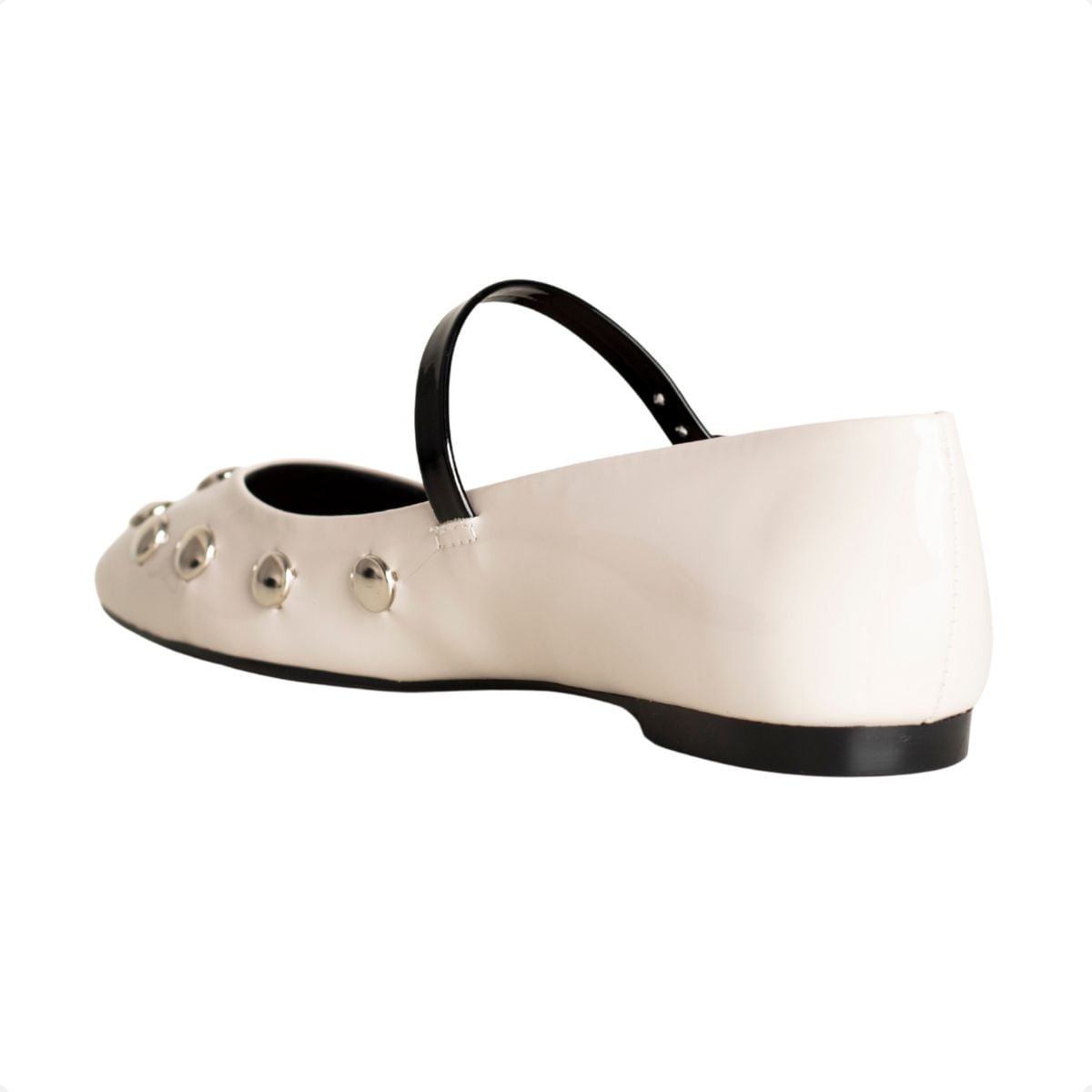 Sapatilha Classy Dm Off-White Spikes Prateados Branco 5