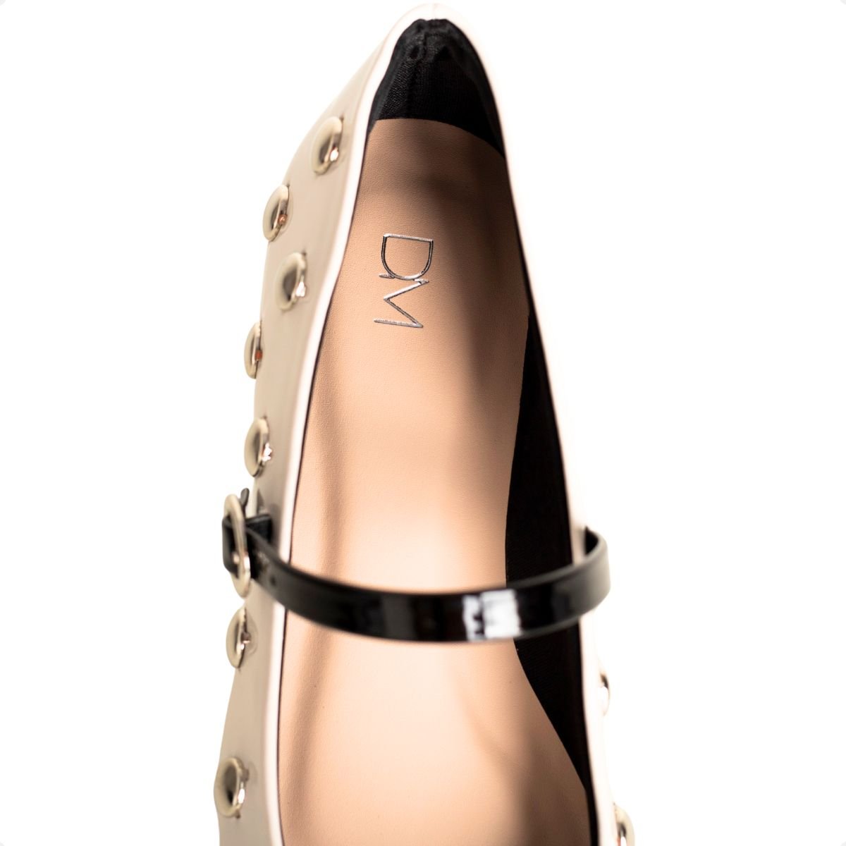 Sapatilha Classy Dm Off-White Spikes Prateados Branco 7