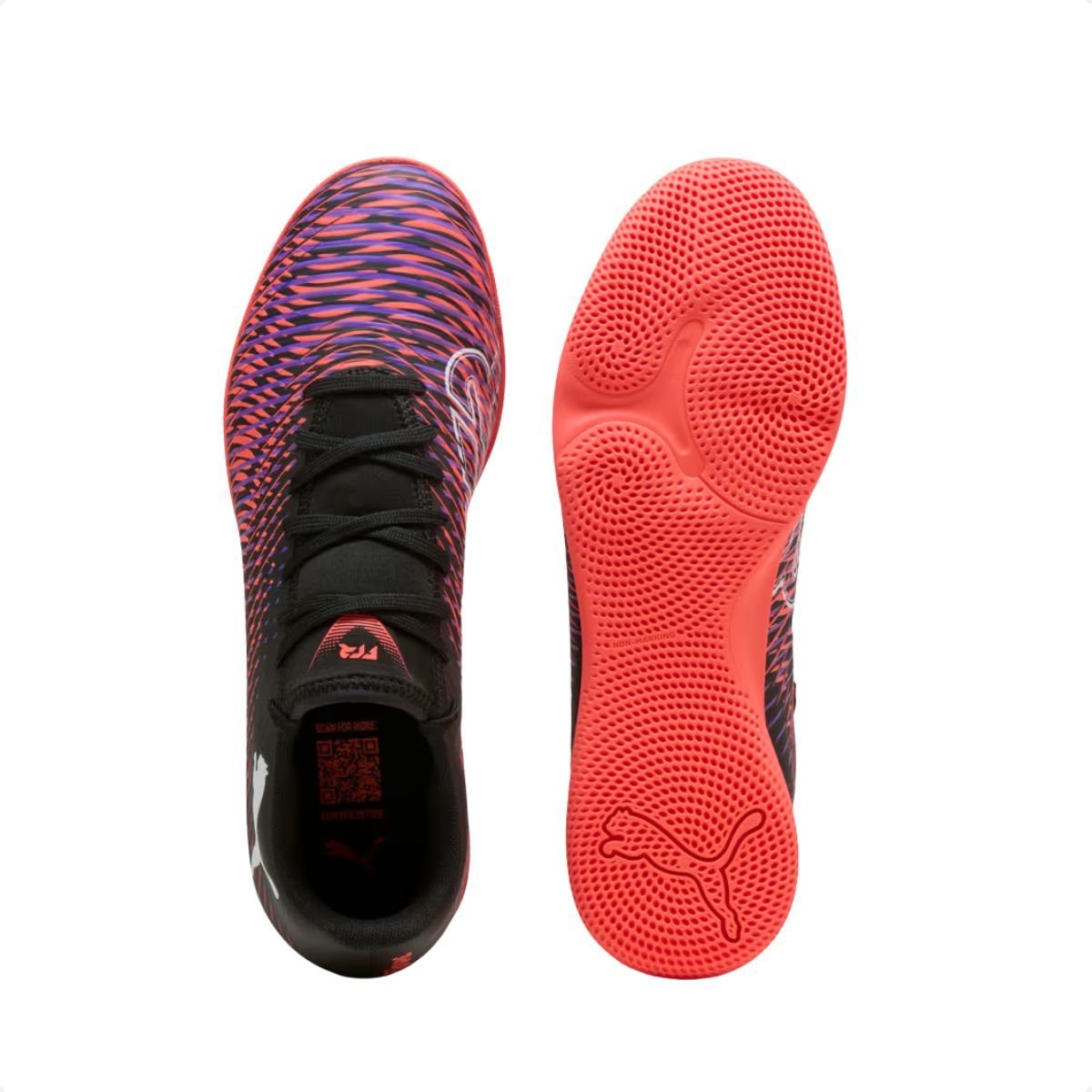 Chuteira Indoor Masculina Puma Future 8 Play It Preta E Coral Preto 3