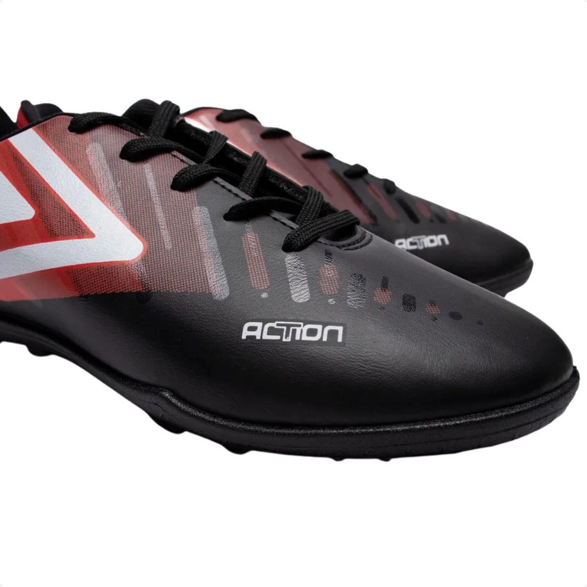 Chuteira Society Masculina Umbro Action Preta Preto/Vermelho/Branco 2