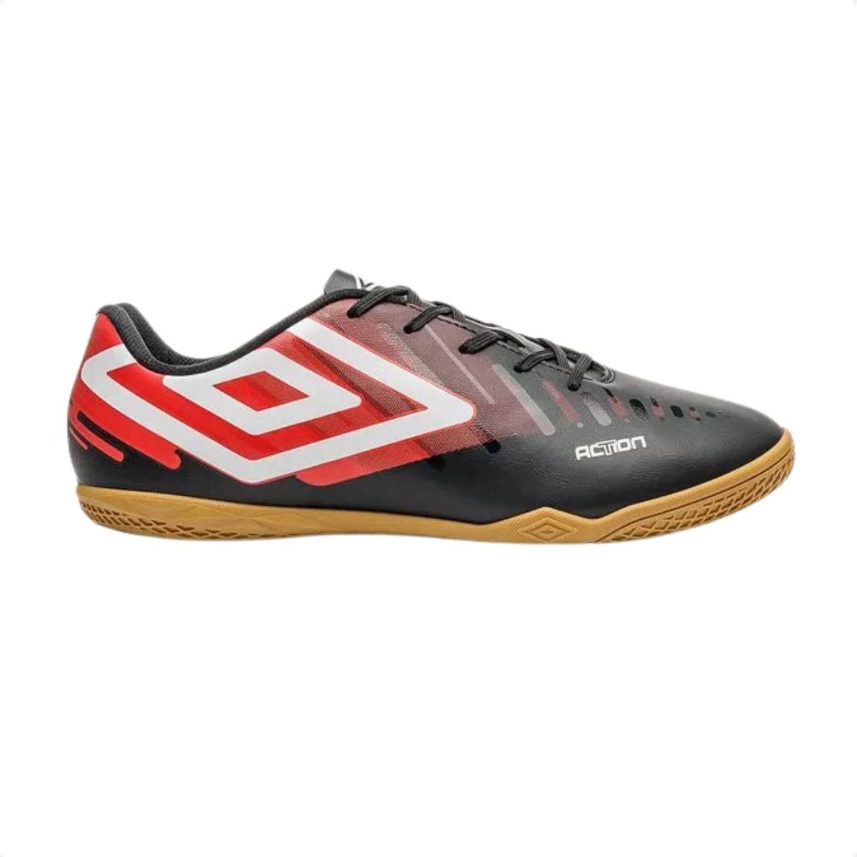 Chuteira Indoor Masculino Umbro Action Preto E Vermelho Preto/Vermelho/Branco 1