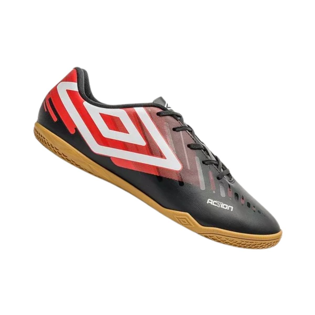 Chuteira Indoor Masculino Umbro Action Preto E Vermelho Preto/Vermelho/Branco 7