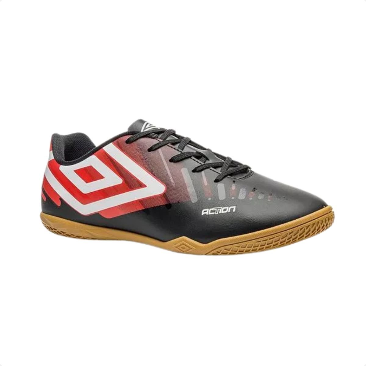 Chuteira Indoor Masculino Umbro Action Preto E Vermelho Preto/Vermelho/Branco 2
