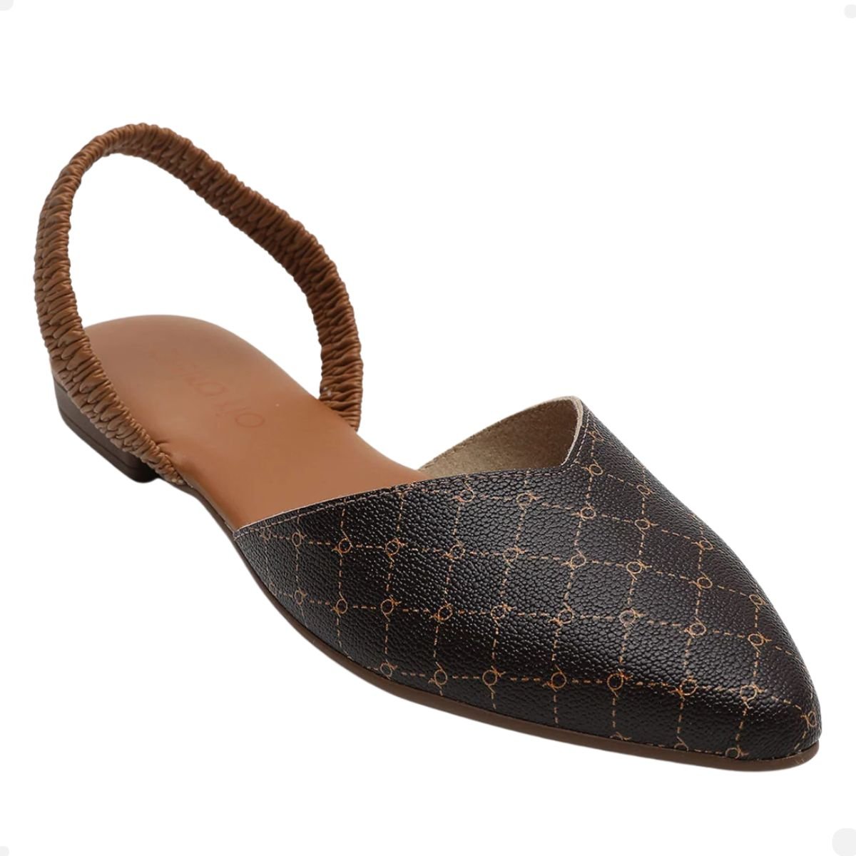 Sapatilha Slingback Beira Rio Monograma Café Preto 2