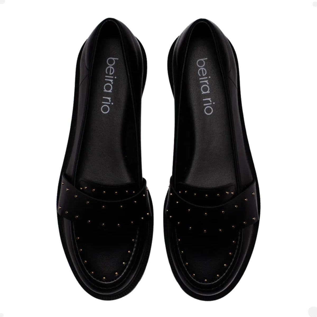 Sapato Mocassim Feminino Com Aplicações Metalizadas Preto Beira Rio Preto 2