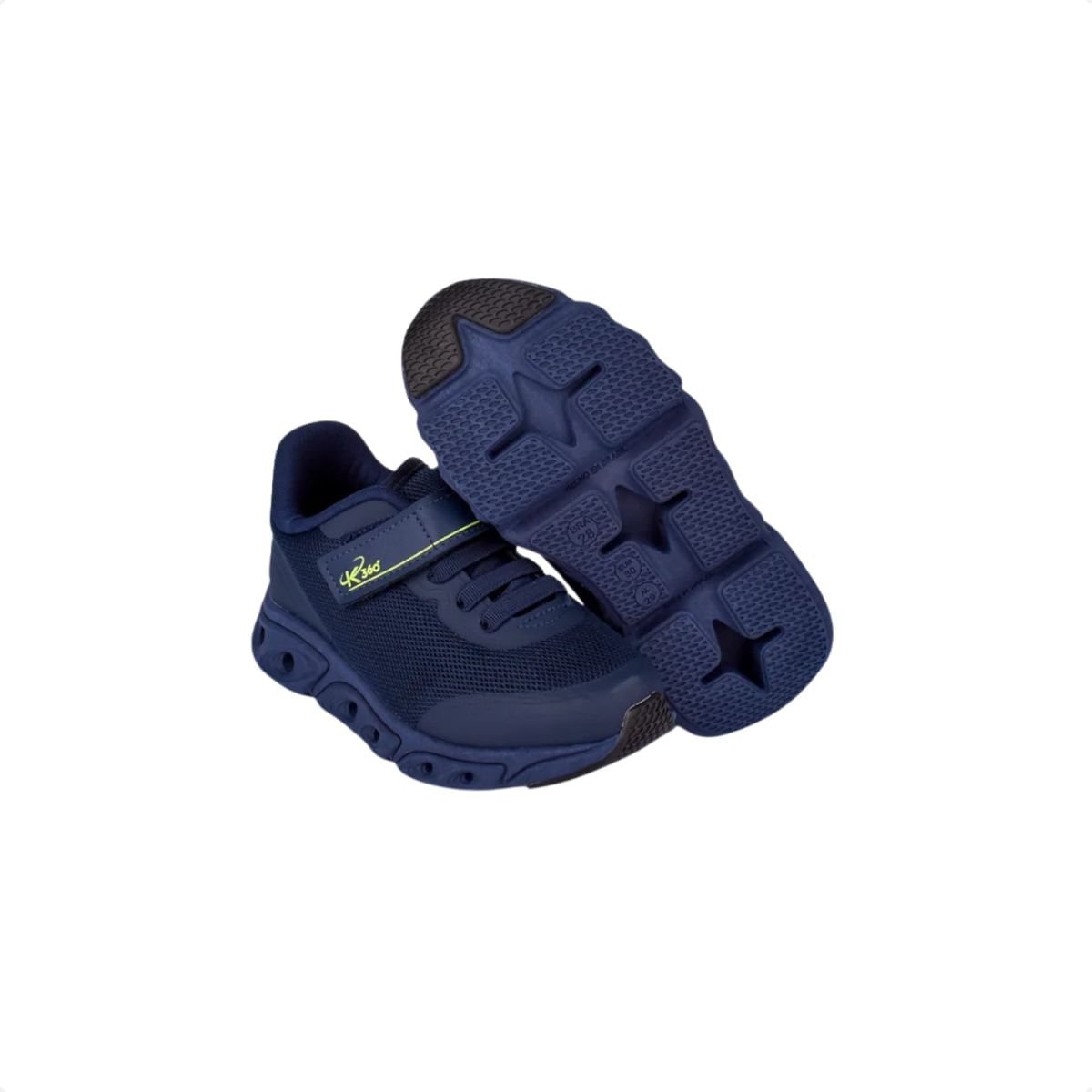 Tênis Infantil K360 Energy Impulso Marinho E Amarelo Neon Kidy Azul 4