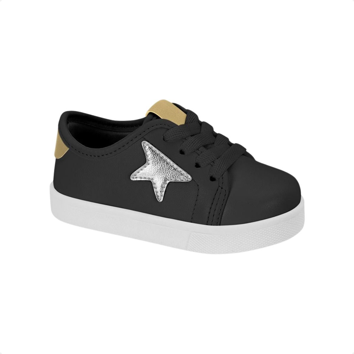 Tenis Casual Infantil Estrelas Molekinha Preto