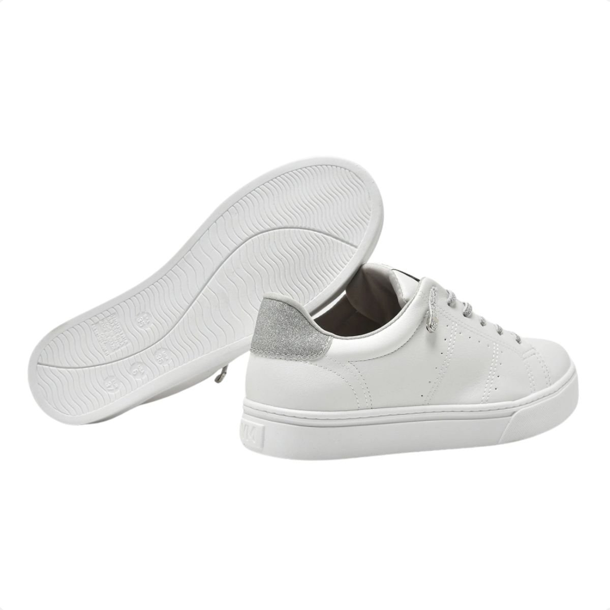 Tênis Moda Feminino Casual Via Marte Branco Branco/Prata 4