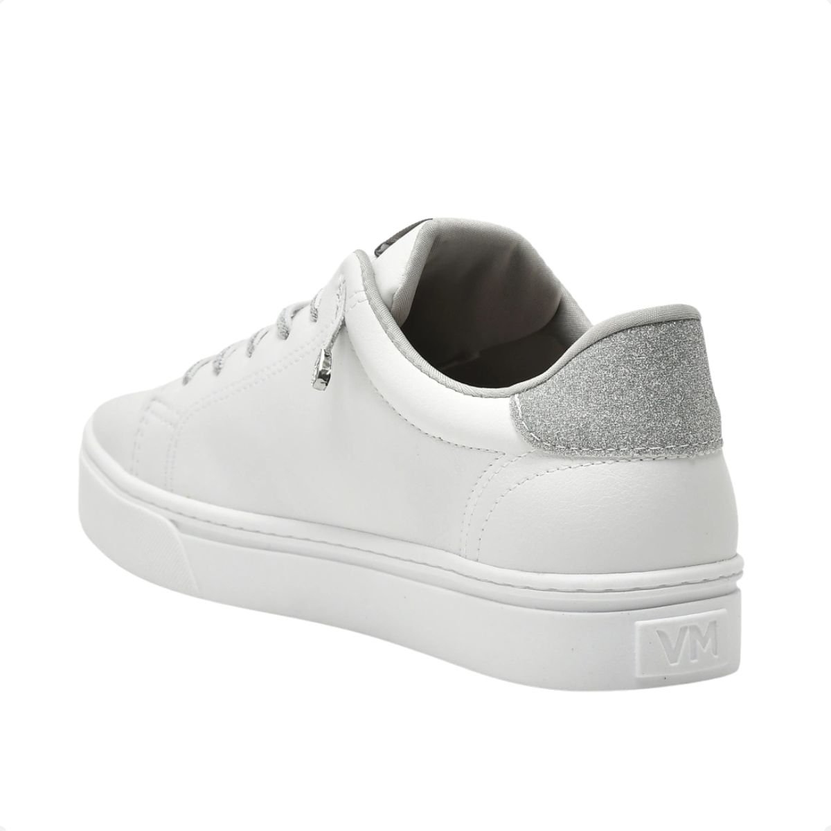 Tênis Moda Feminino Casual Via Marte Branco Branco/Prata 5