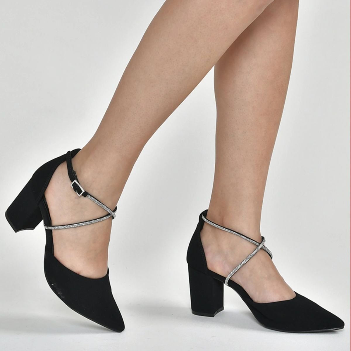 Sapato Feminino Salto Médio Grosso Via Marte Preto Preto 6