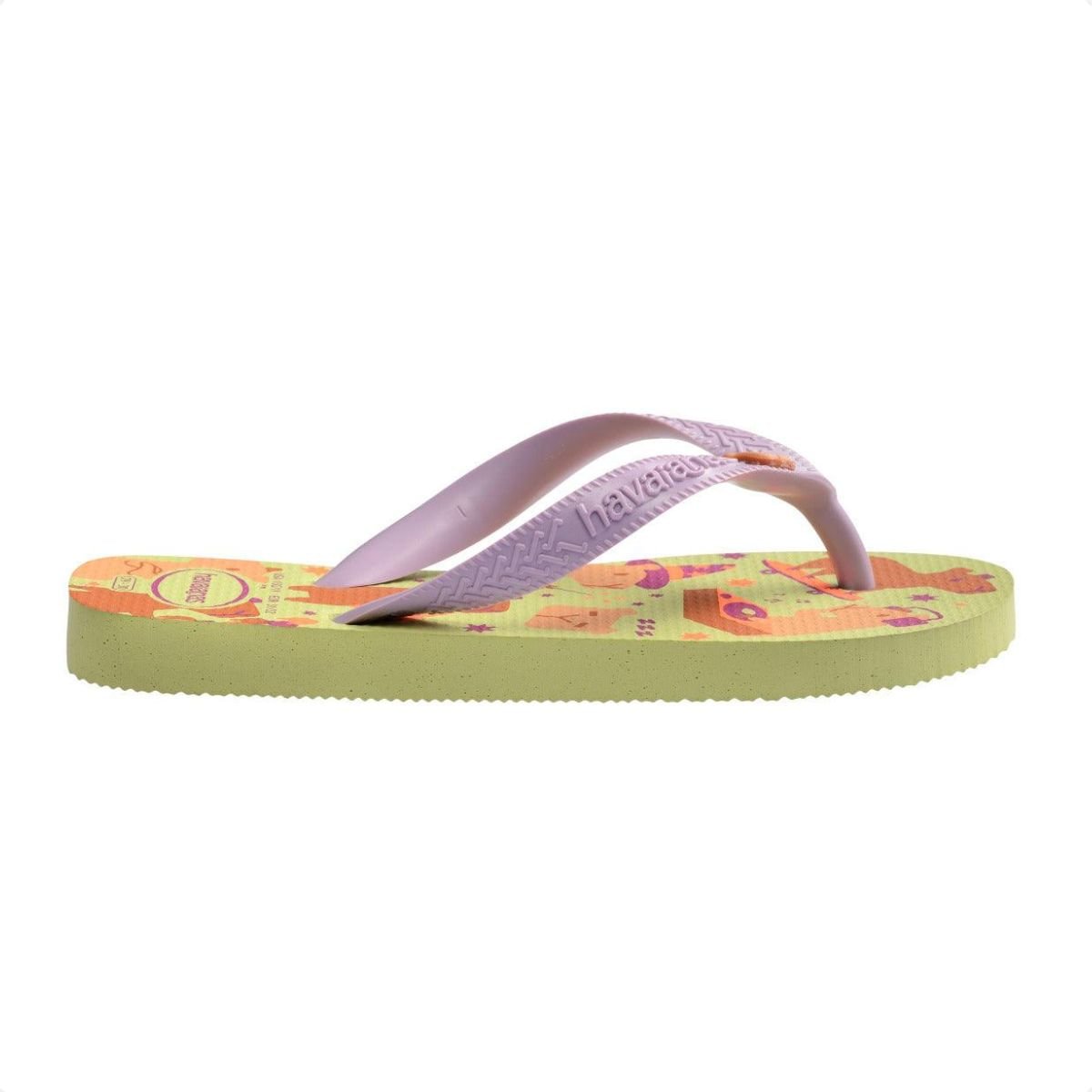 Chinelo Infantil Dedo Havaianas Kids Fantasy Verde Amarelo 1