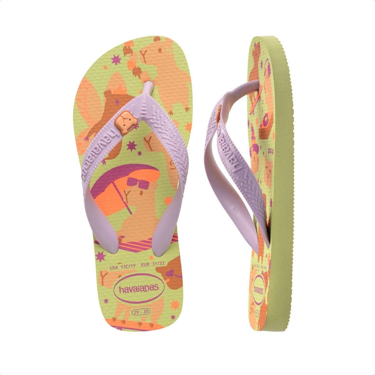 Chinelo Infantil Dedo Havaianas Kids Fantasy Verde Amarelo 3