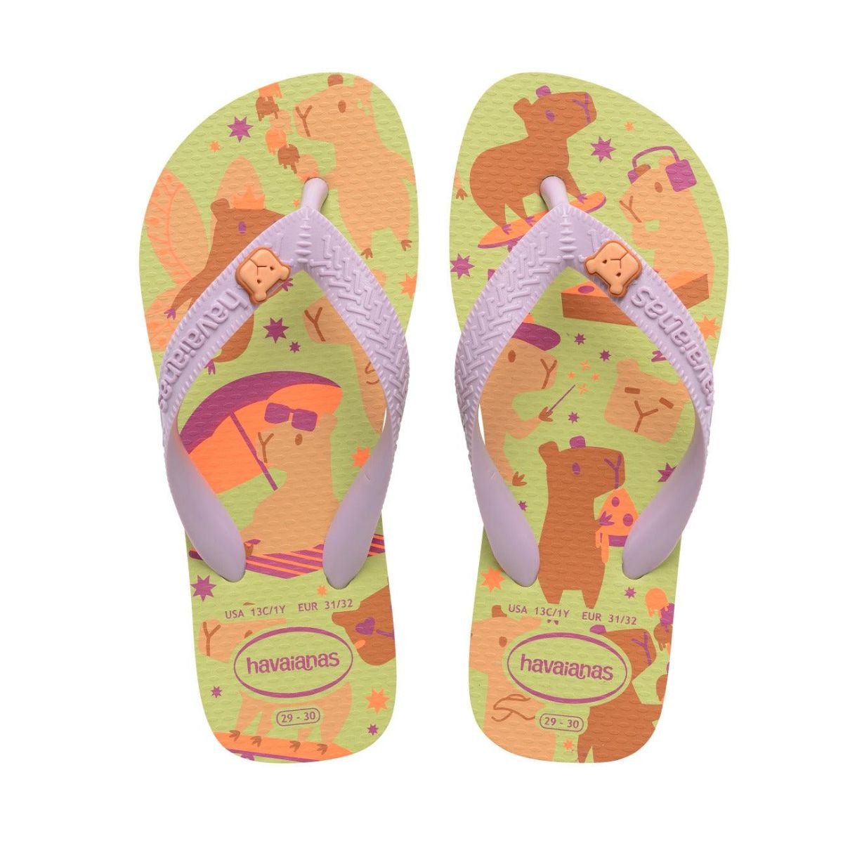 Chinelo Infantil Dedo Havaianas Kids Fantasy Verde Amarelo 5