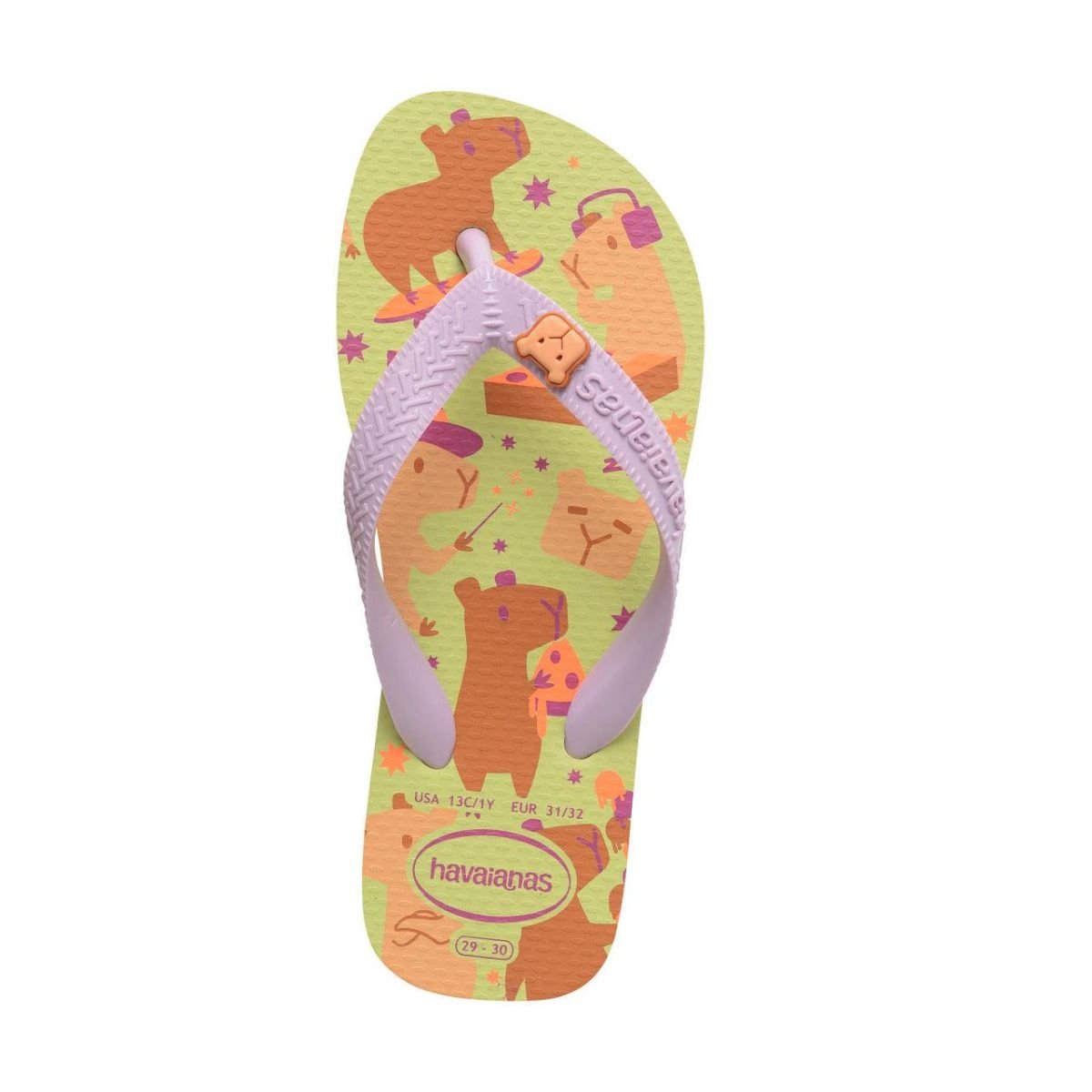 Chinelo Infantil Dedo Havaianas Kids Fantasy Verde Amarelo 7