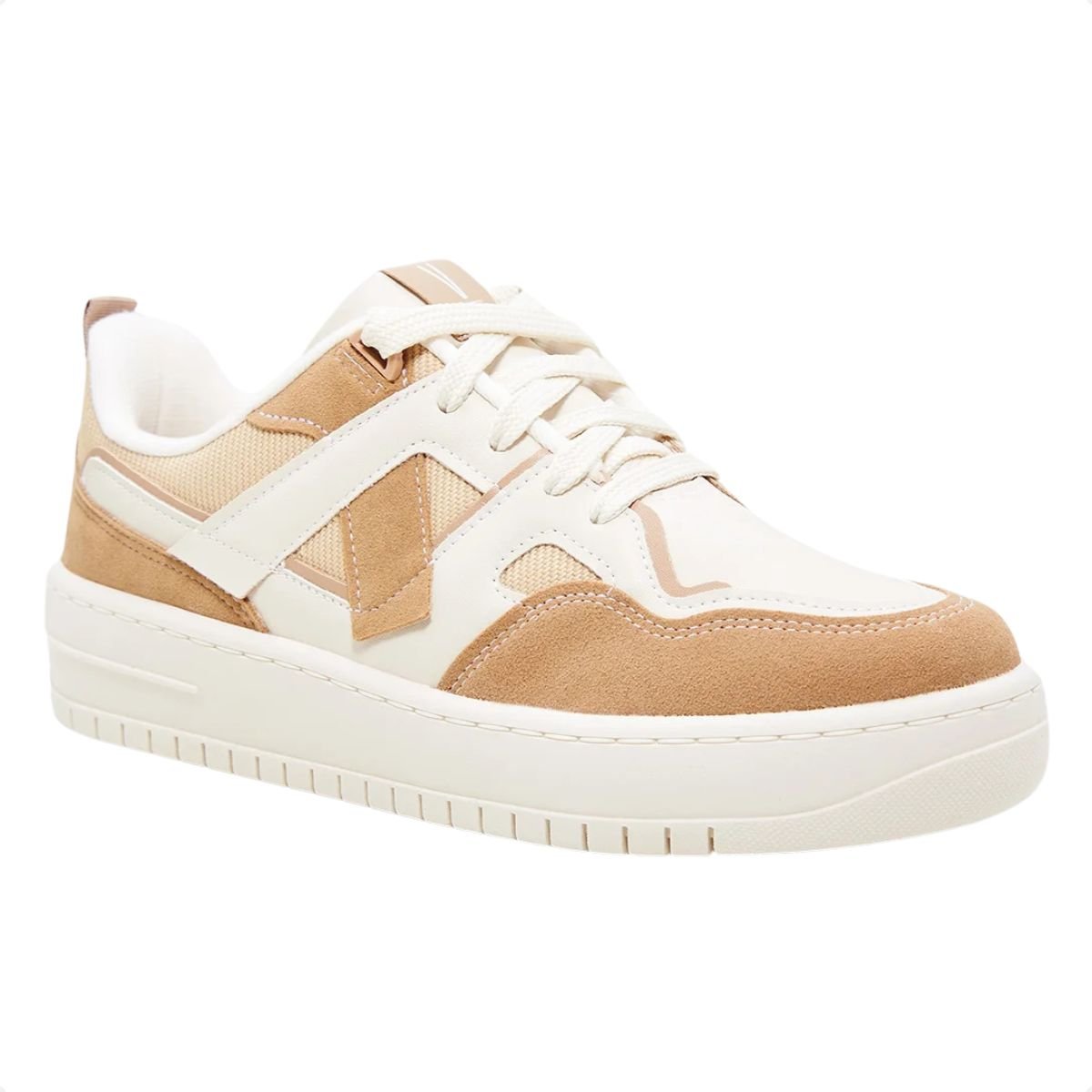 Tênis Moda Feminino Básico Vizzano Off White E Bege Branco Off 2