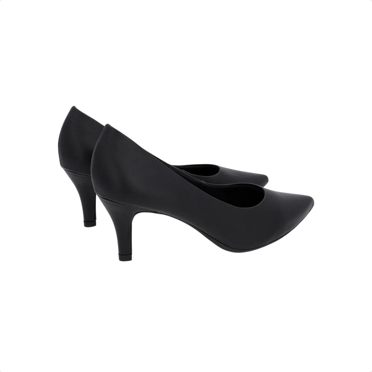 Scarpin Salto Medio Fino Usaflex Couro Preto Preto 3