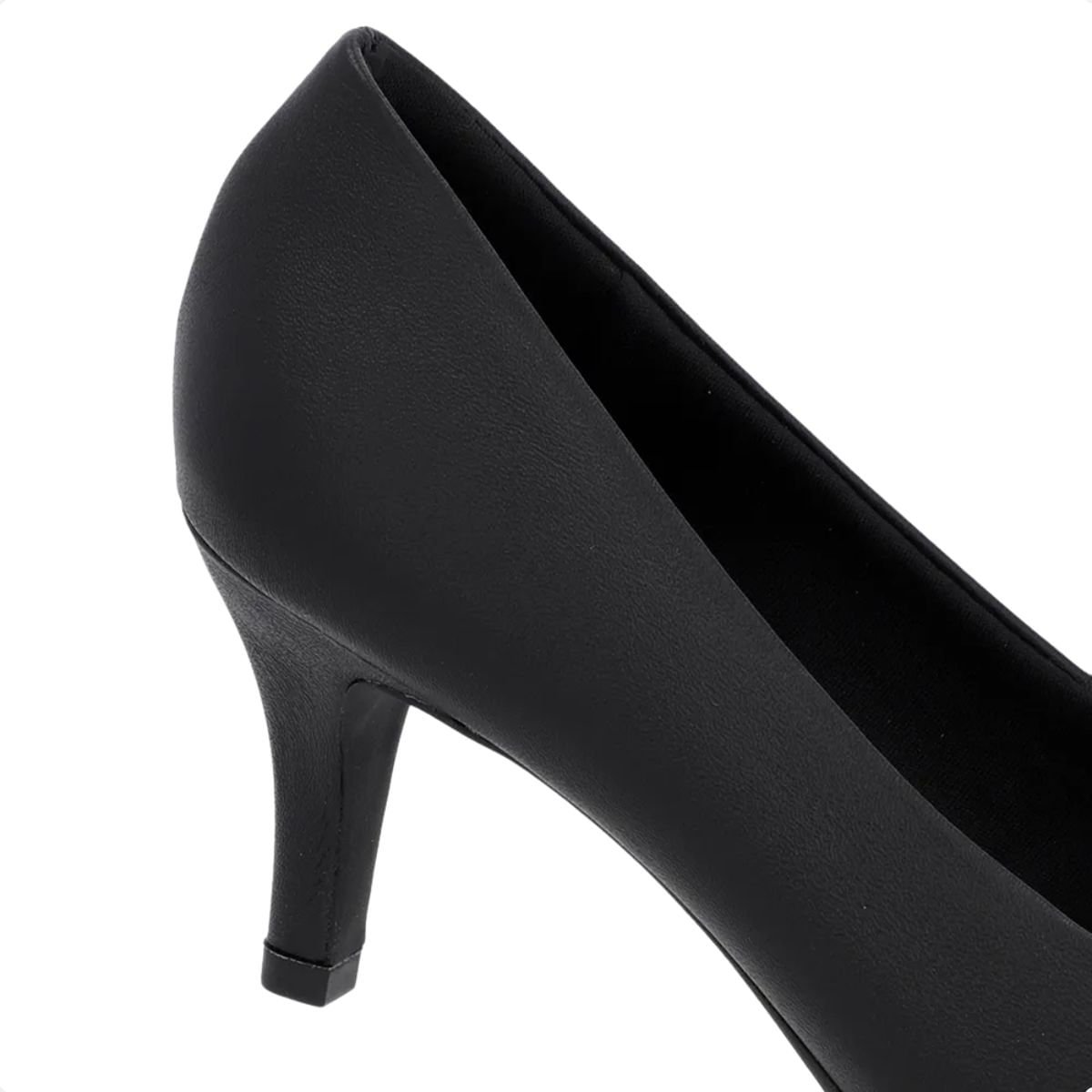 Scarpin Salto Medio Fino Usaflex Couro Preto Preto 4