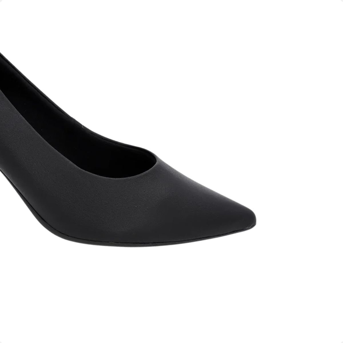Scarpin Salto Medio Fino Usaflex Couro Preto Preto 6