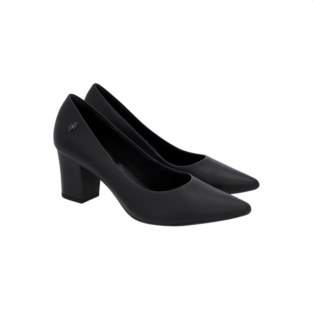 Sapato Feminino Salto Médio Grosso Usaflex Preto Preto 2