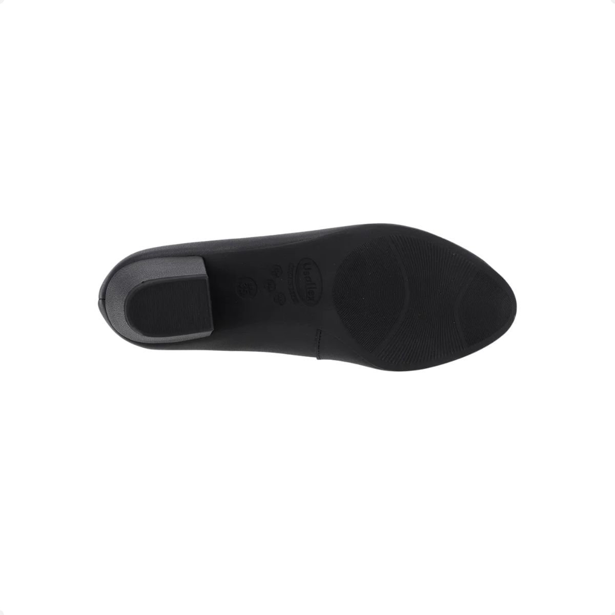 Sapato Feminino Salto Médio Grosso Couro Usaflex  Preto Preto 5