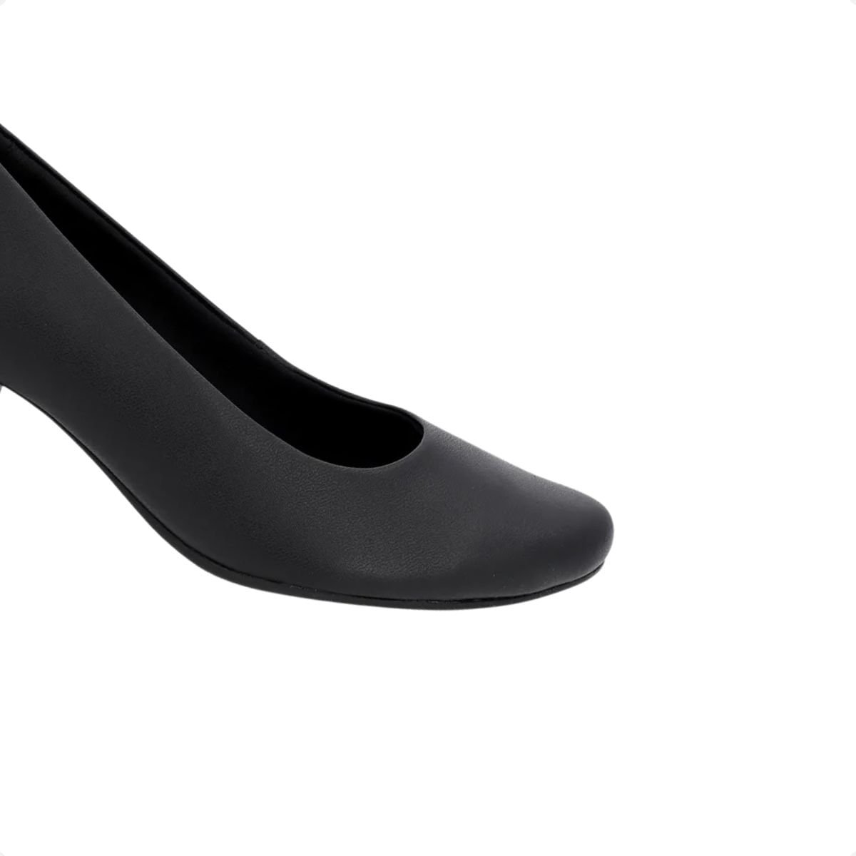 Sapato Feminino Salto Médio Grosso Couro Usaflex  Preto Preto 6