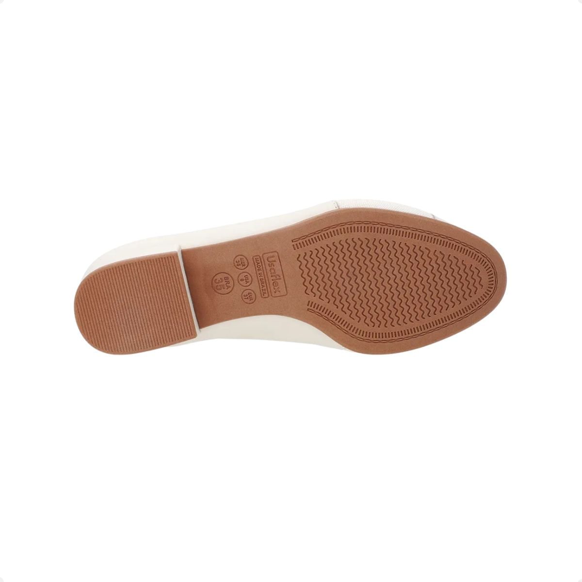 Sapato Feminino Salto Medio Grosso Usaflex Marfim Branco 5