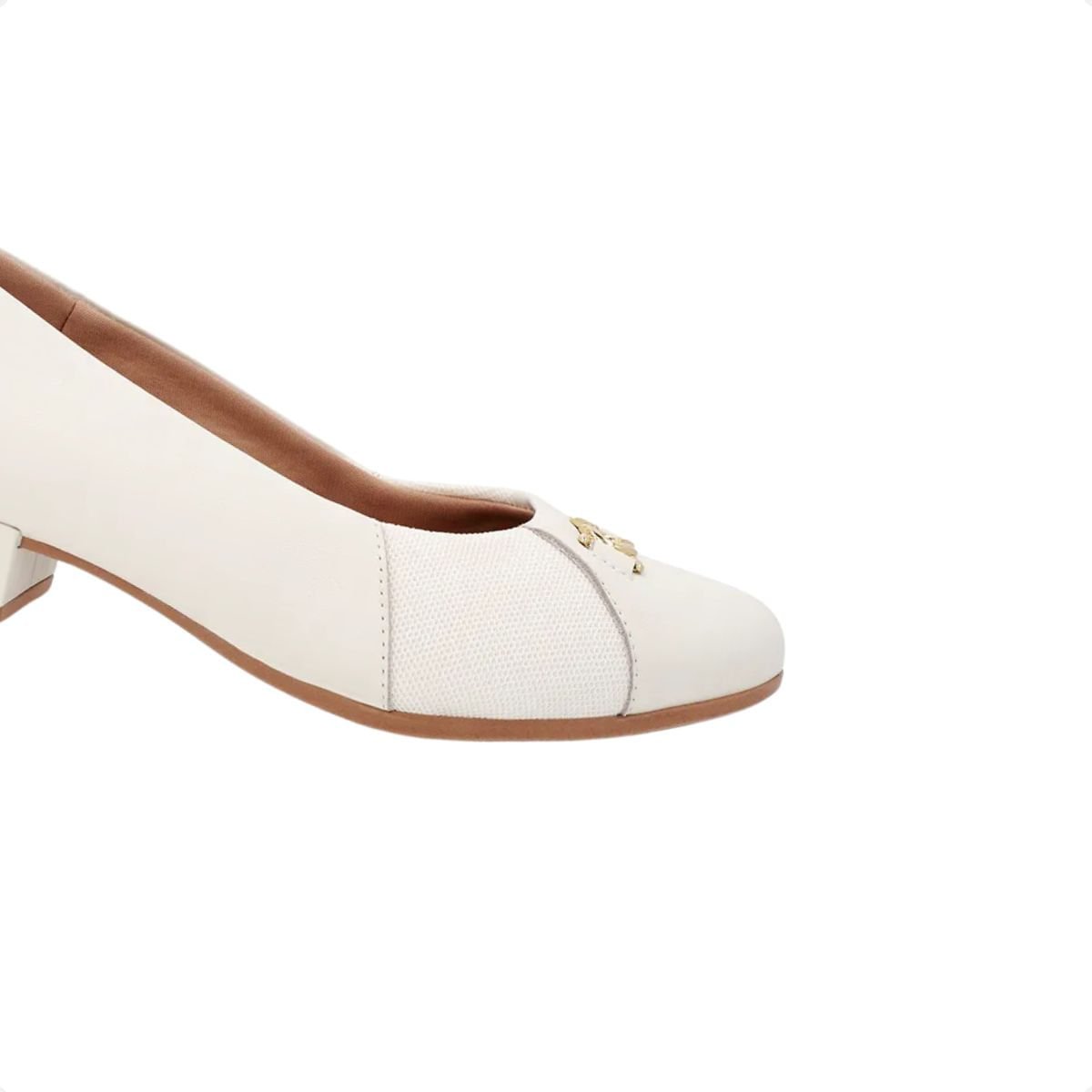 Sapato Feminino Salto Medio Grosso Usaflex Marfim Branco 6