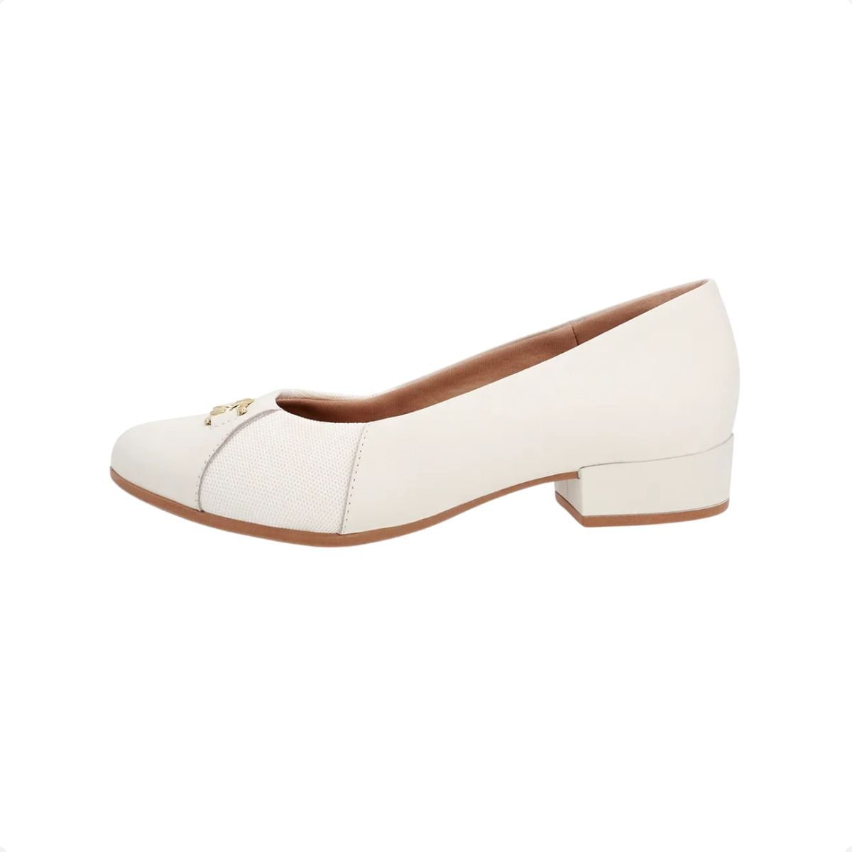Sapato Feminino Salto Medio Grosso Usaflex Marfim Branco 7