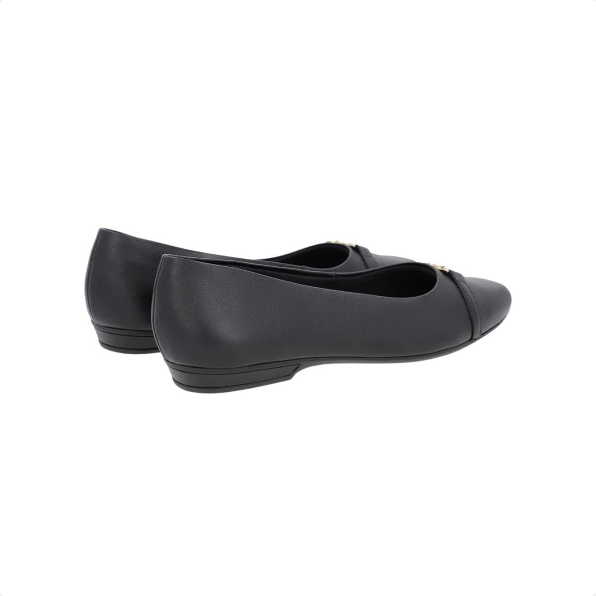 Sapatilha Bico Quadrado Usaflex Preta Escama Preto 3