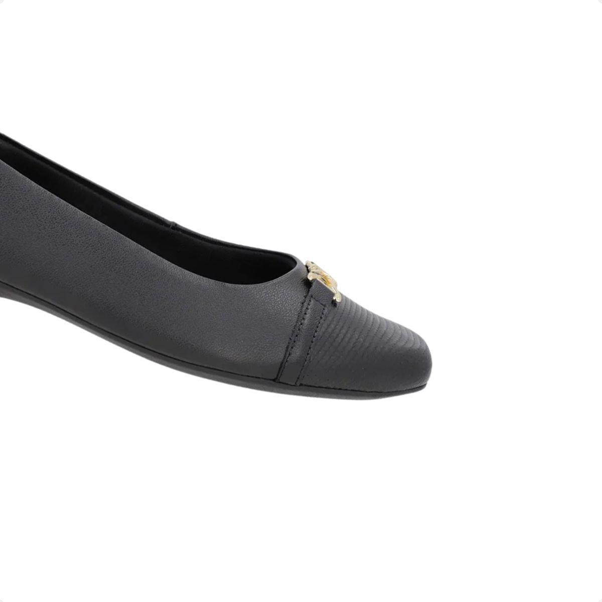 Sapatilha Bico Quadrado Usaflex Preta Escama Preto 6