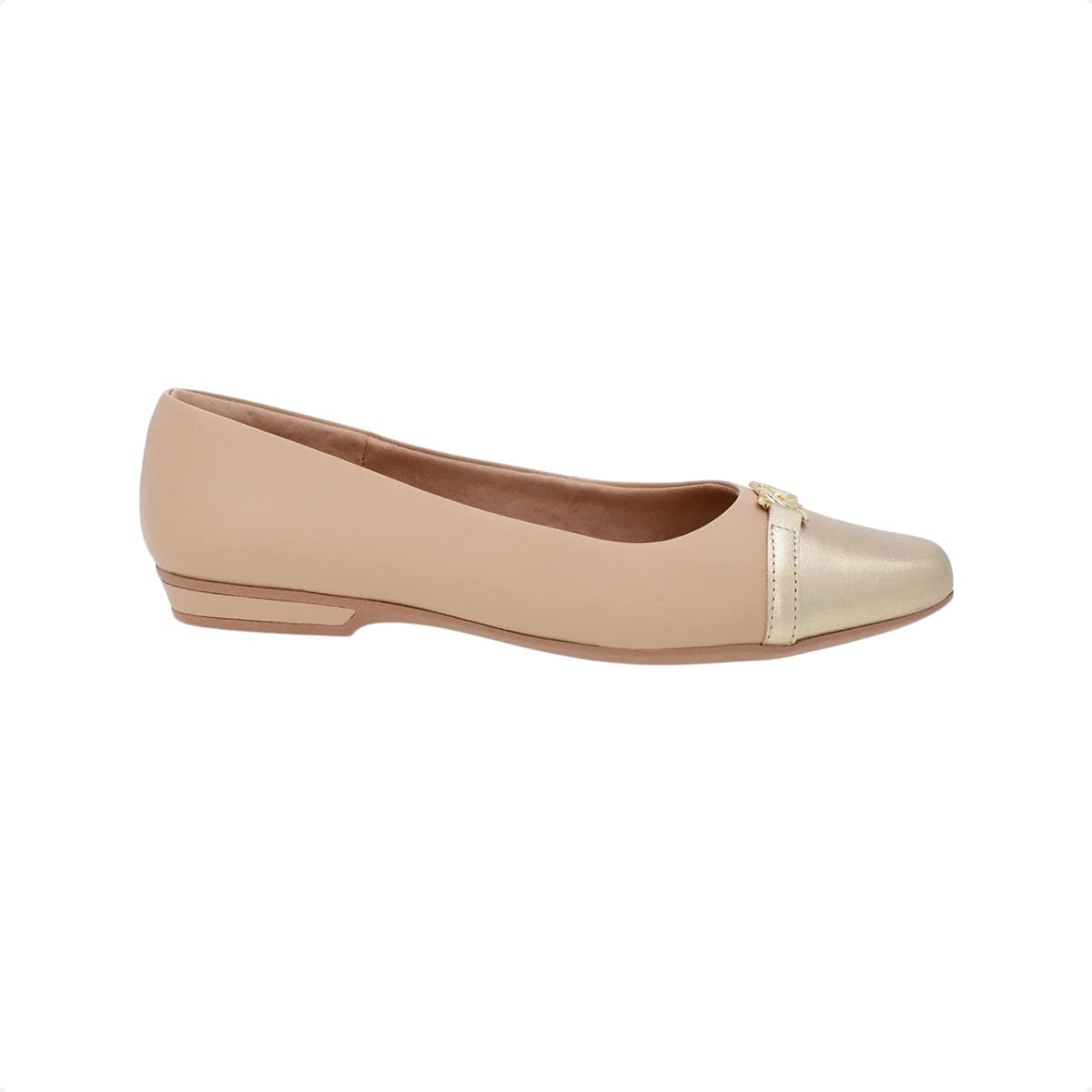 Sapatilha Feminina Bico Quadrado Usaflex Blush Bege 1