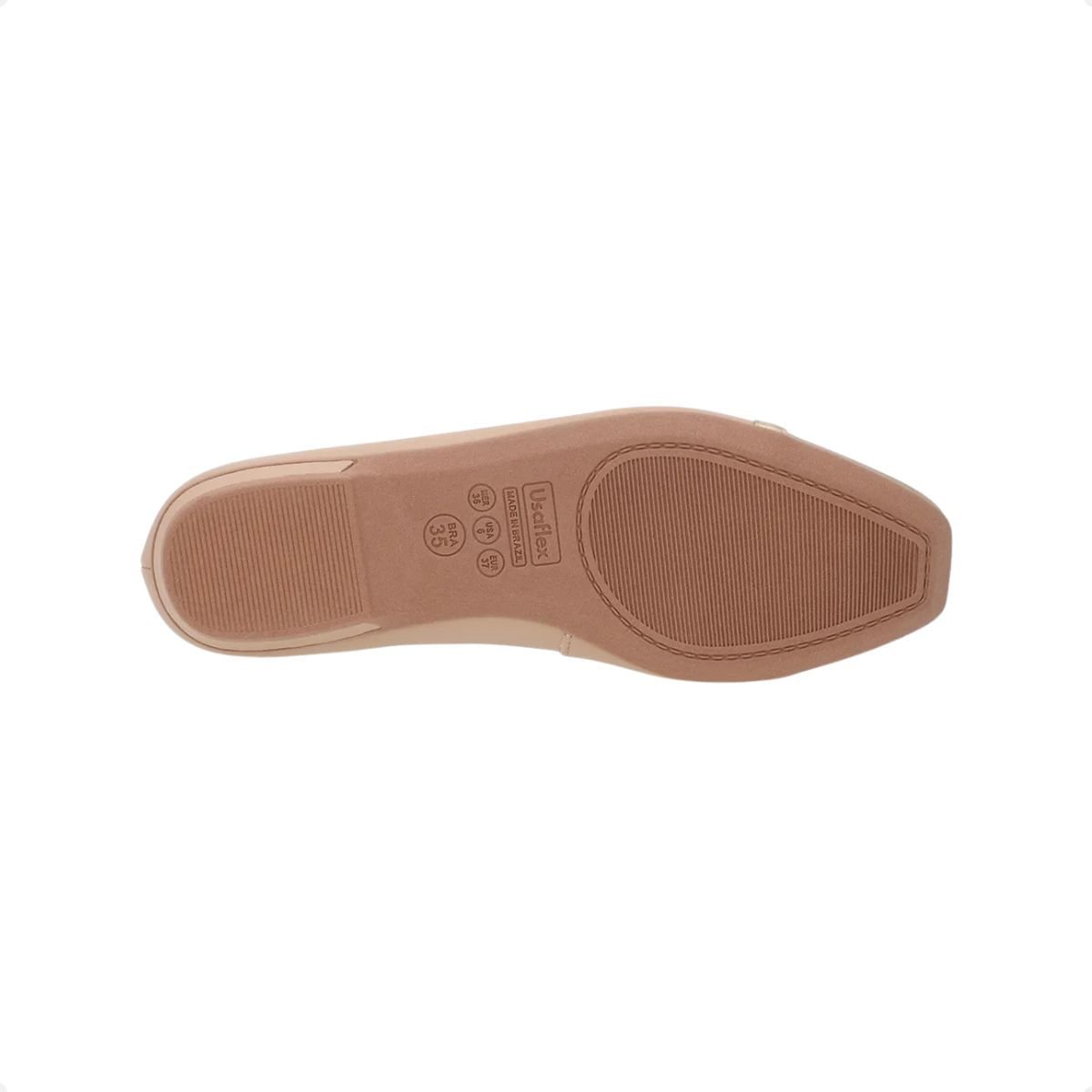 Sapatilha Feminina Bico Quadrado Usaflex Blush Bege 5
